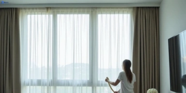 Delicate sheer drape cleaning woody-point Matty Curtain Cleaning